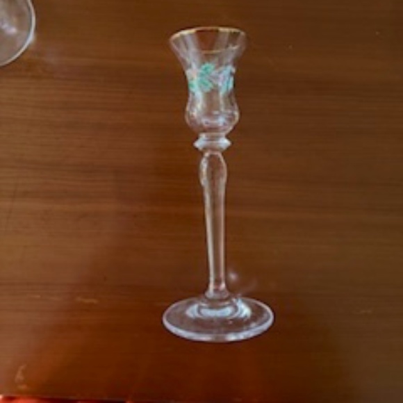 MIKASA Crystal Ribbon HollyCandle holders (set of 3)